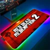 Anime RGB Mouse Pad Red Dead Redemption 2 Gaming LED Mousepad Gamer Laptop Accessories Deskmat Keyboard 19 - Red Dead Redemption 2 Store