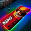 Anime RGB Mouse Pad Red Dead Redemption 2 Gaming LED Mousepad Gamer Laptop Accessories Deskmat Keyboard 4 - Red Dead Redemption 2 Store