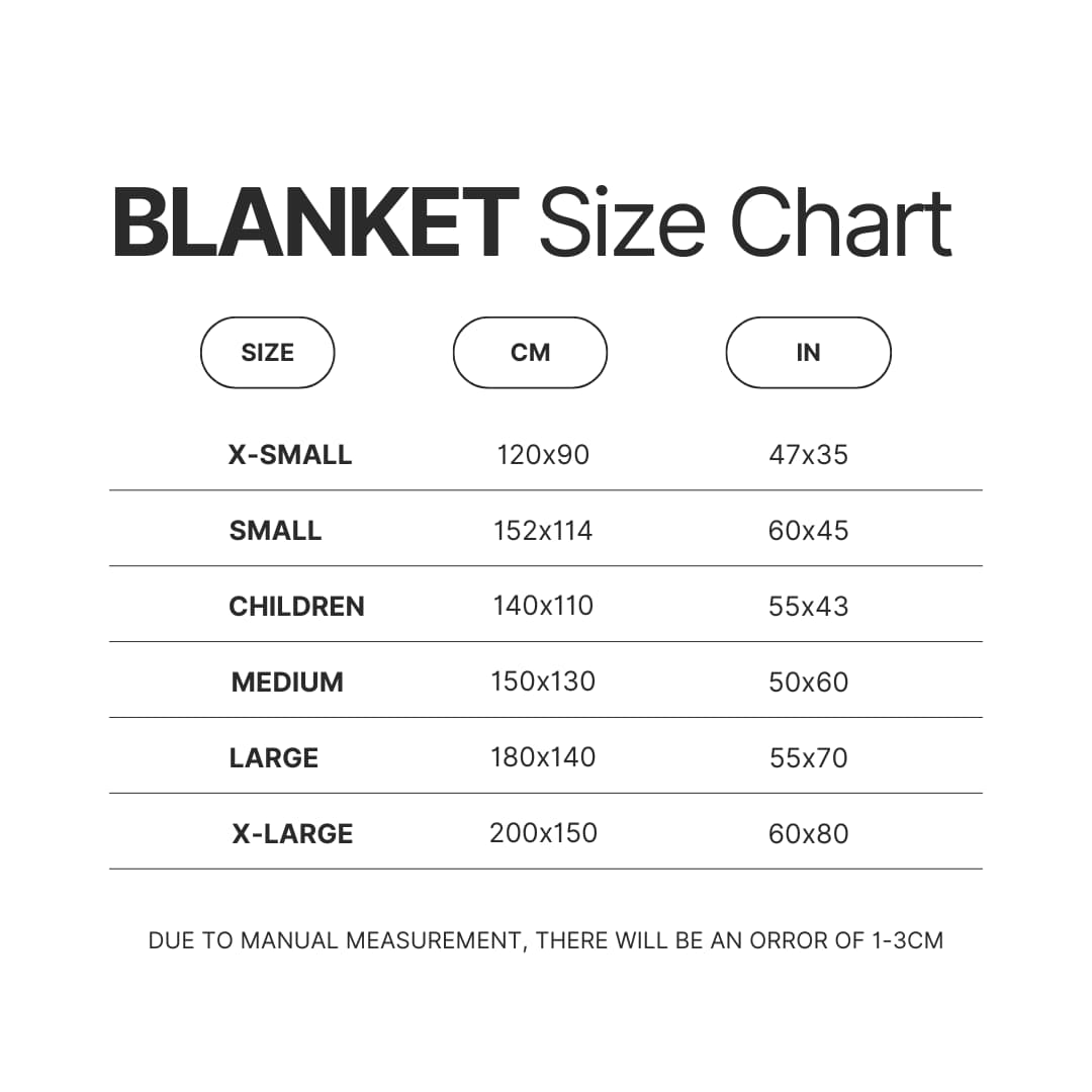 Blanket Size Chart - Red Dead Redemption 2 Store