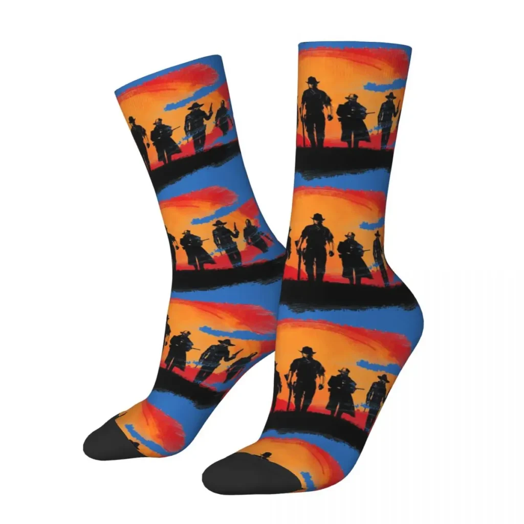 Funny Crazy compression Cowboy Sock for Men Hip Hop Harajuku Red Dead Redemption 2 Desert Cowboy - Red Dead Redemption 2 Store