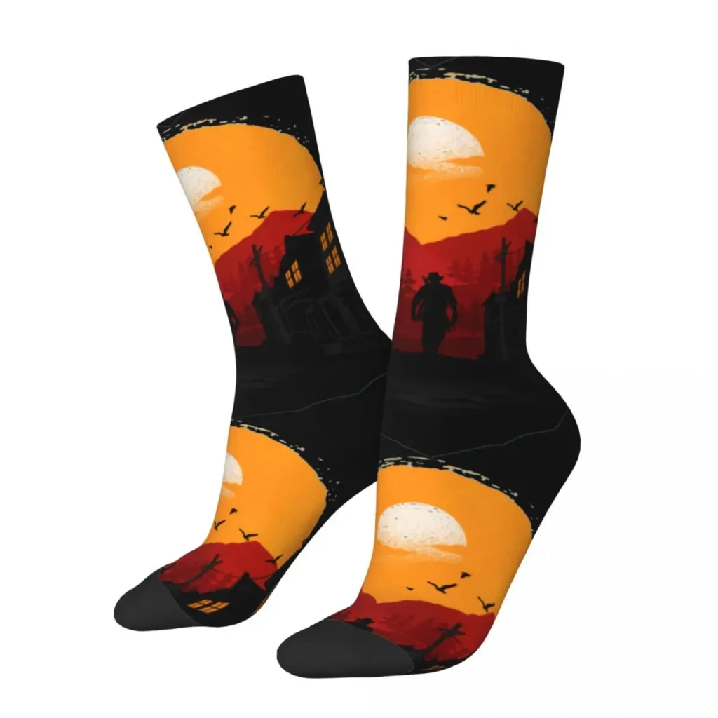 Hip Hop Vintage Sun Crazy Men s compression Socks Unisex Red Dead Redemption 2 Desert Cowboy - Red Dead Redemption 2 Store