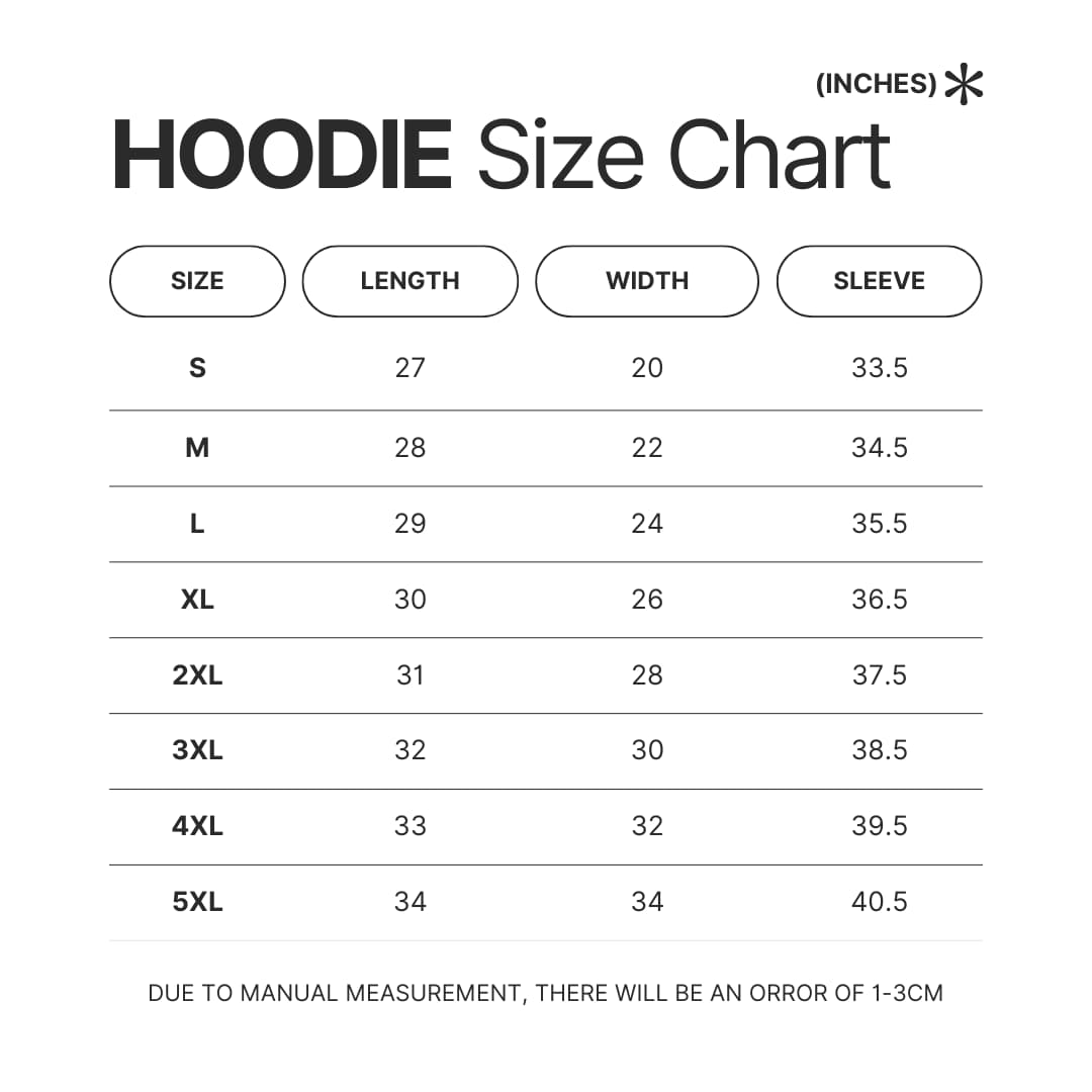 Hoodie Size Chart - Red Dead Redemption 2 Store