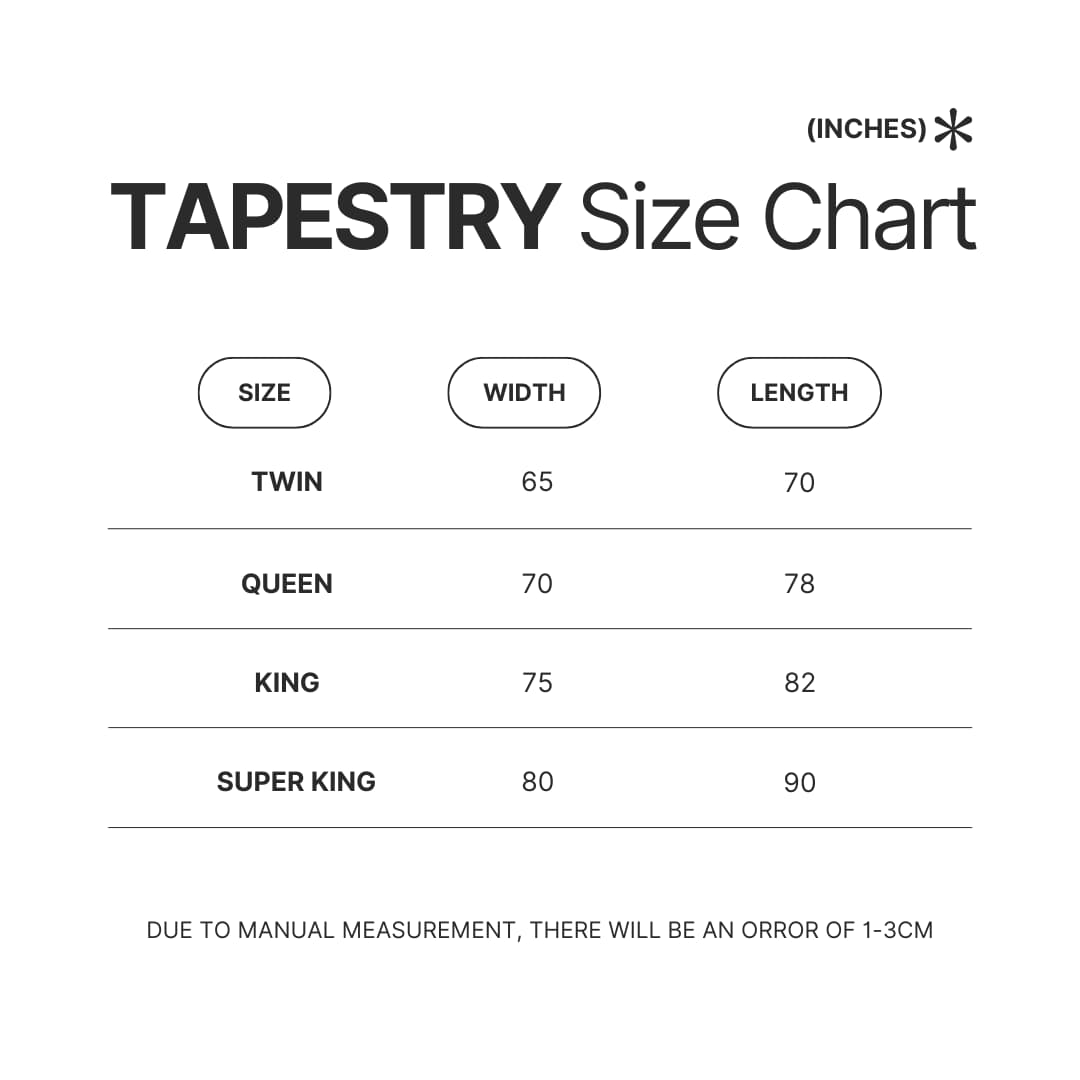 Tapestry Size Chart - Red Dead Redemption 2 Store